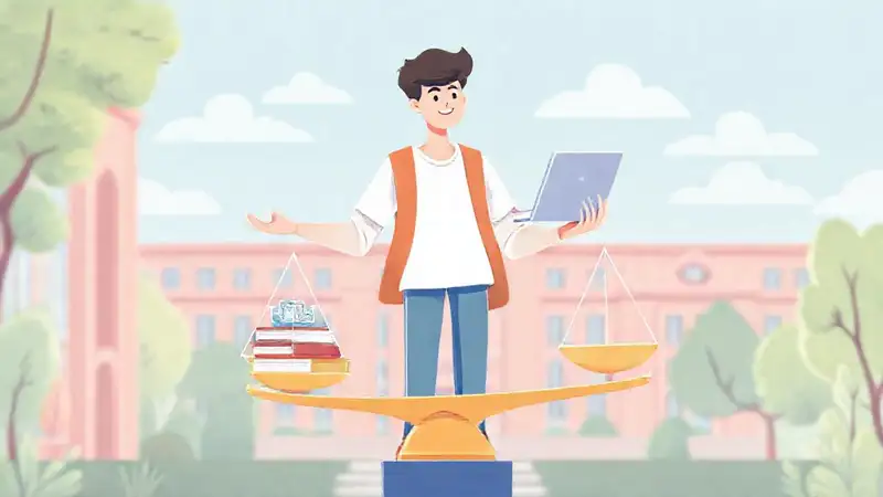 Estudiante equilibrando estudios y vida personal