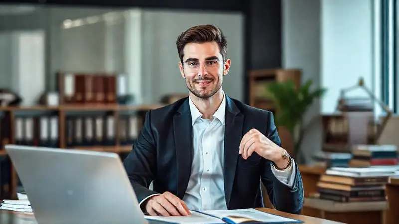 Joven abogada ética en oficina moderna profesional