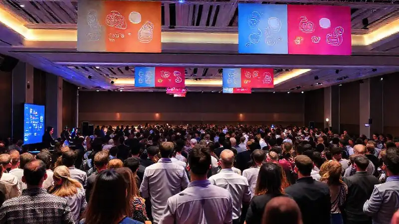 Conferencia empresarial con energía y networking