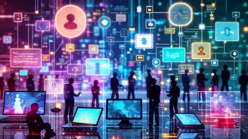 Herramientas digitales modernas con diseño futurista