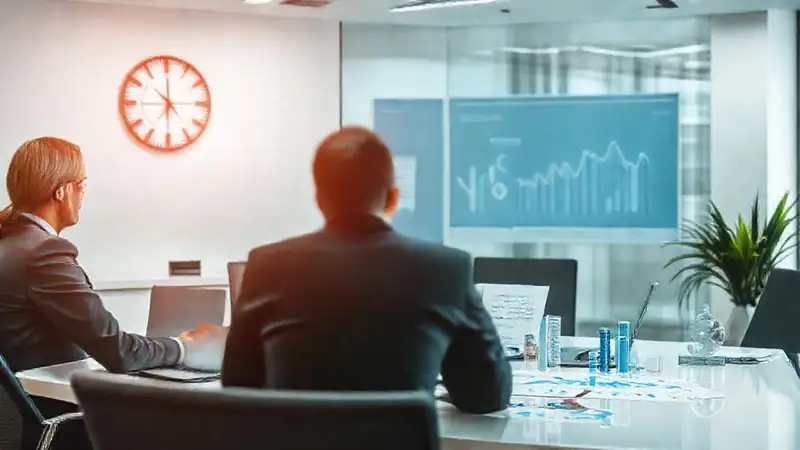 Reunión de negocios con gráficos y eficiencia