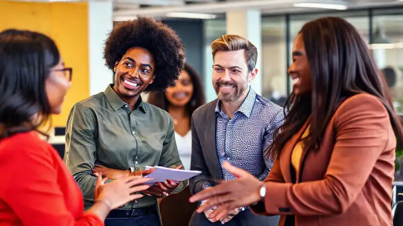 Sesión de mentoría profesional en oficina moderna