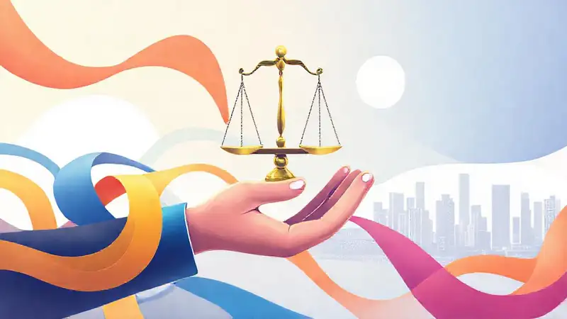 Escala equilibrada en mano flexible, símbolo de adaptabilidad