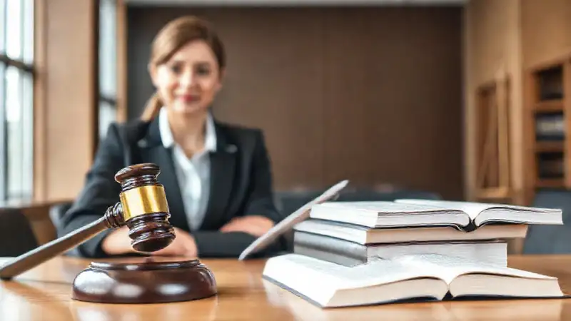 Mujer confidente en oficina legal moderna