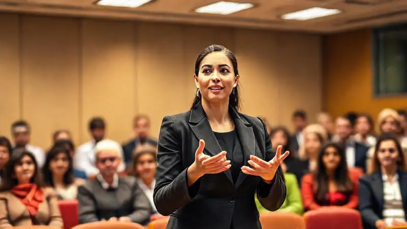 Joven abogada inspira audiencia en audiencia moderna