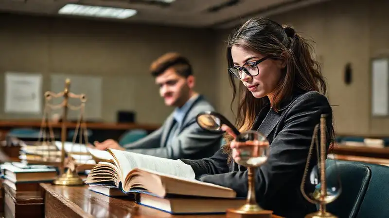 Estudiantes en aula moderna, estudiando y analizando