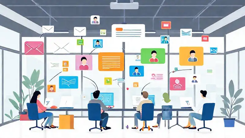 Herramientas de comunicación en oficina moderna