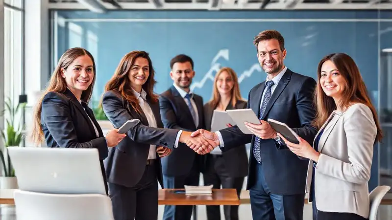 Red de profesionales legales en oficina moderna