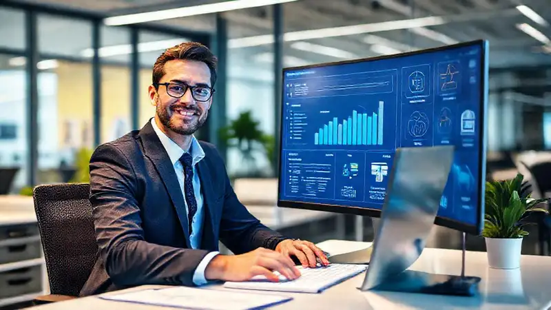 Contador moderno con interfaz digital eficiente