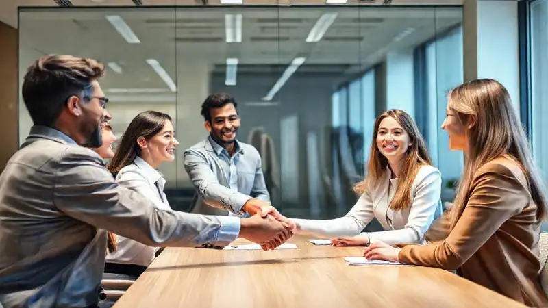 Reunión de mediación en ambiente positivo y moderno