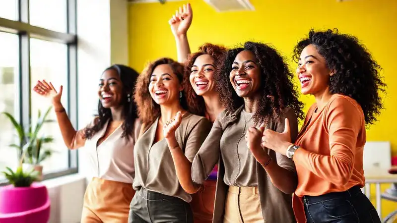 Mujeres diversas celebran éxito y empoderamiento