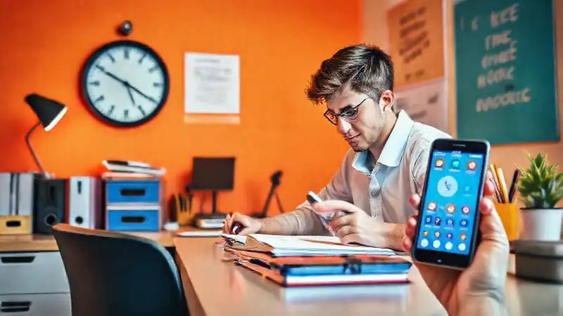 Estudiante organizando su tiempo con motivación