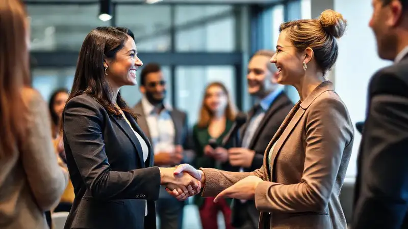 Mujer profesional en evento de networking