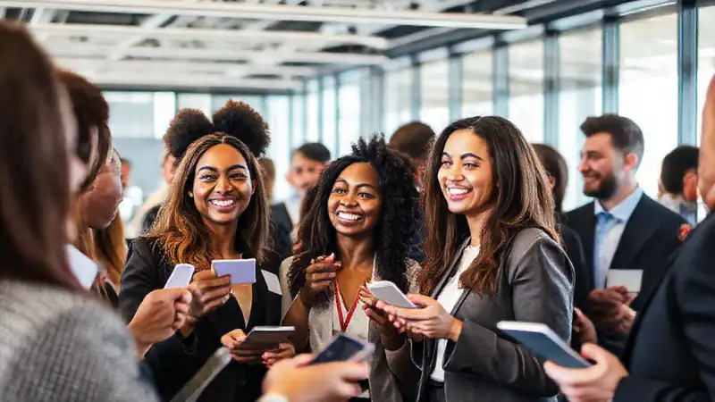 Evento de networking con gente diversa y moderna