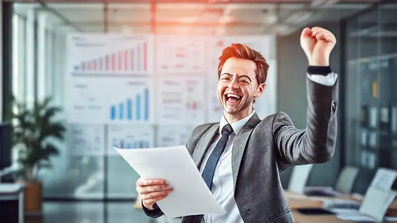 Ejecutivo celebra éxito y ambición financiera