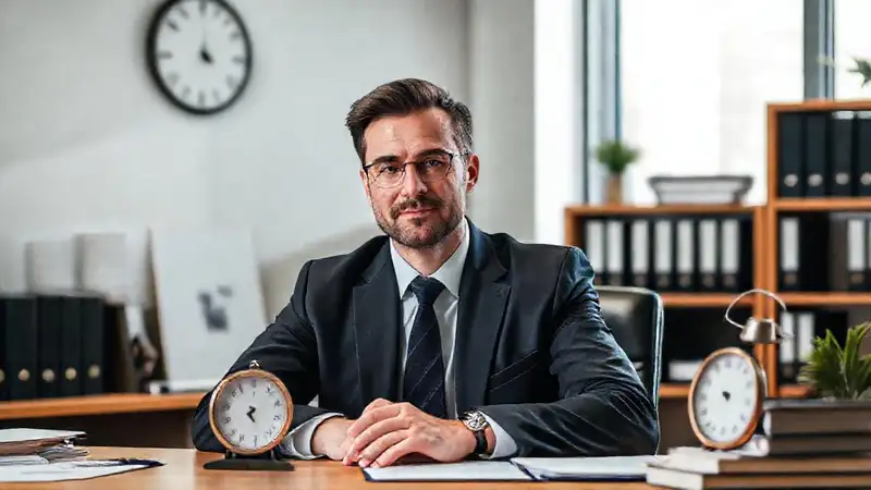 Abogado profesional en oficina ordenada y tranquila