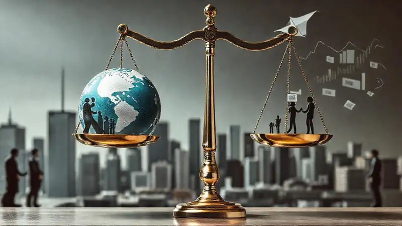 Economía global y ética en tensión visual