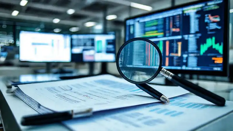 Informe de auditoría empresarial con controles visuales