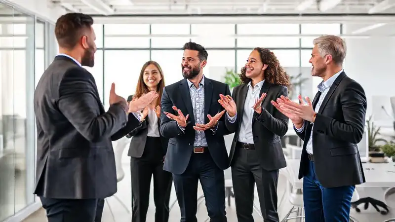 Entorno laboral moderno y positivo con colegas