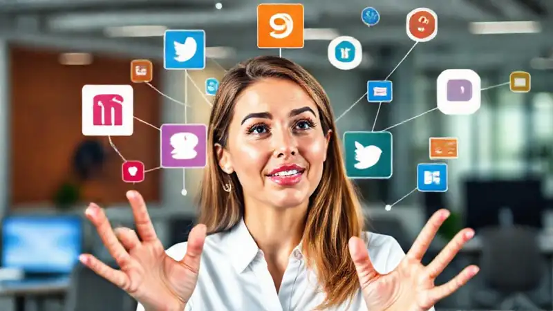 Iconos sociales, profesional y comunicativo en oficina