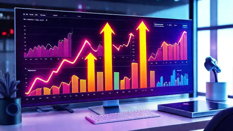 Dashboard moderno de análisis con gráficos vibrantes
