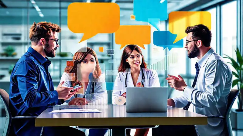 Investigación de comunicación con colaboración visual moderna