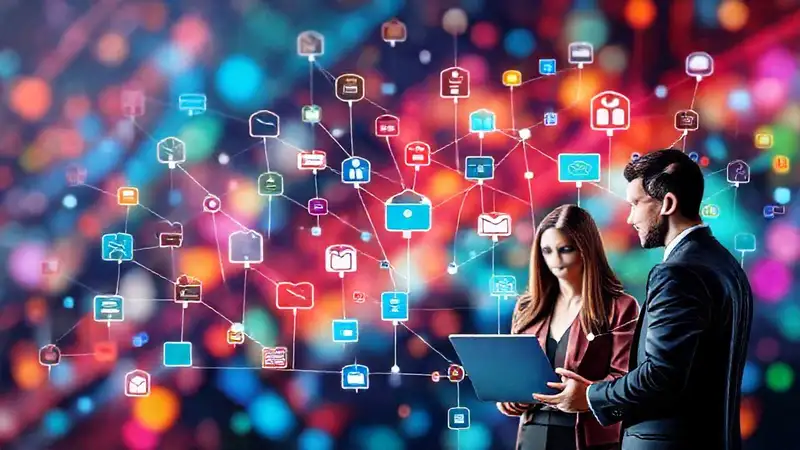Canales digitales modernos con conectividad vibrante