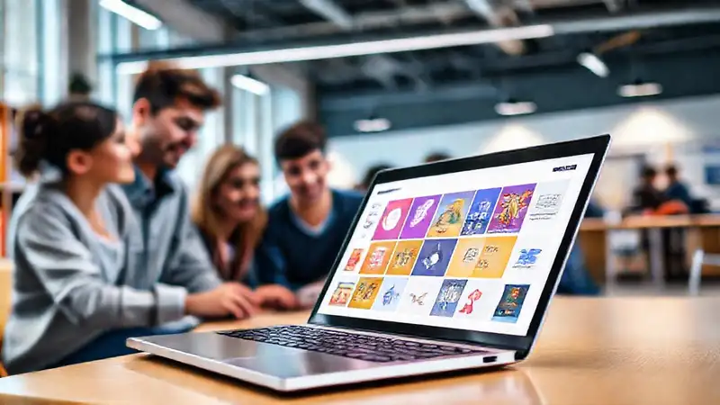 Portafolio digital moderno en entorno colaborativo