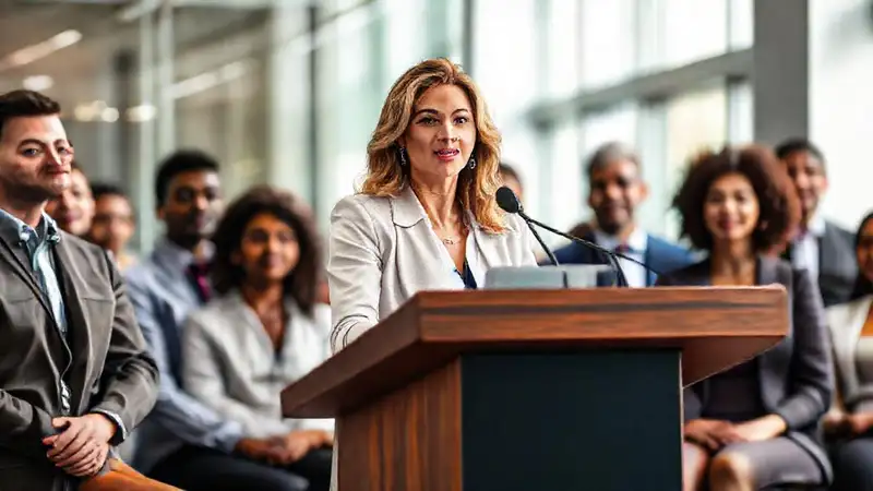 Mujer confiada inspira en entorno profesional