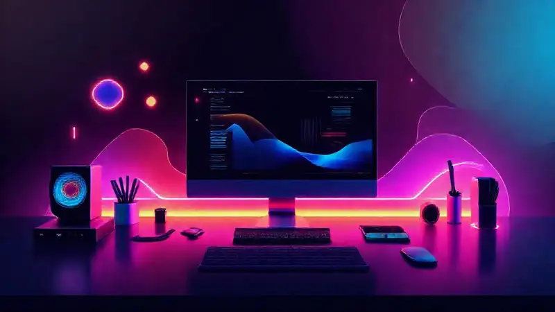 Diseño digital moderno y vibrante con neón