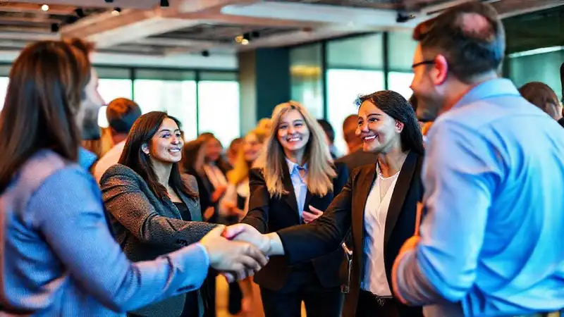 Personas de negocios conectando en evento