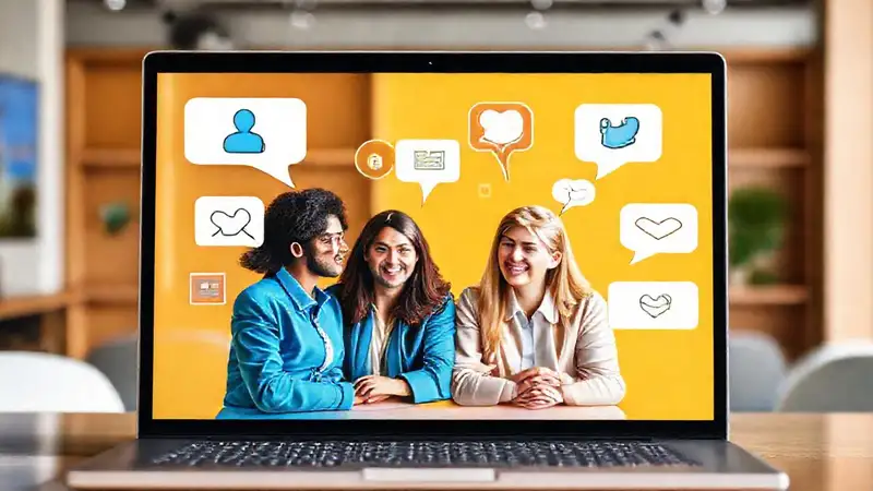Profesionales colaborando en comunicación digital