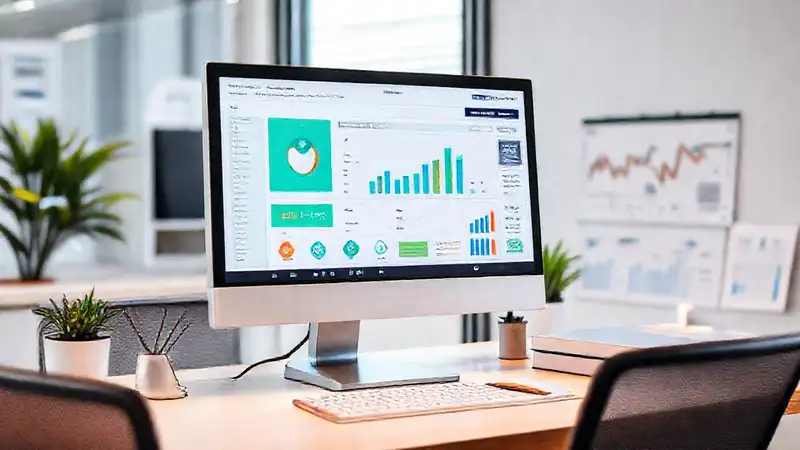 Pantalla de computadora con software financiero moderno