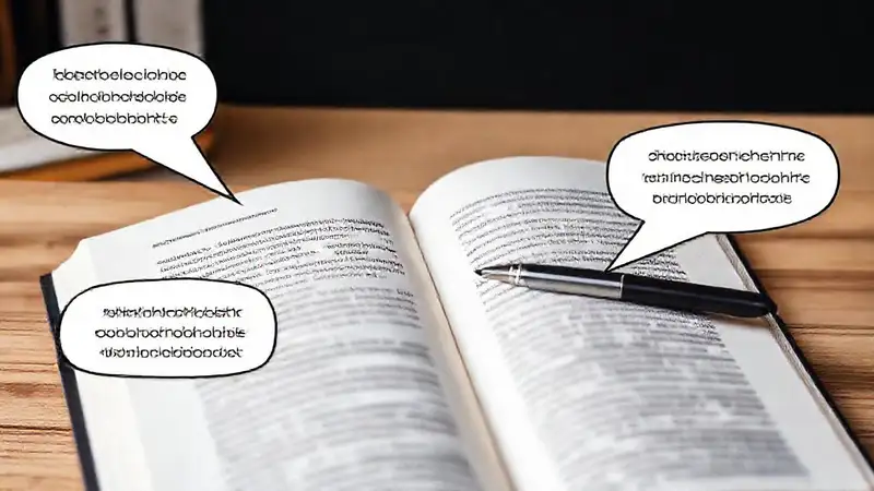 Libro abierto con resaltados en un entorno académico
