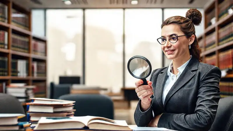 Escena de investigación legal en oficina moderna