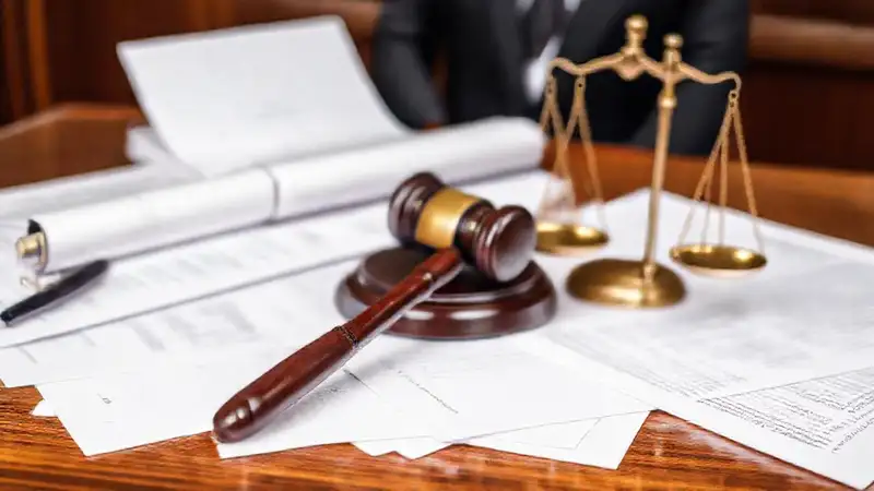 Documentos legales y símbolos de justicia