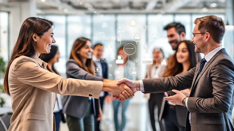 Profesionales conectados en un entorno moderno