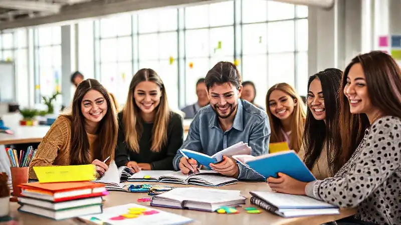 Estudiantes organizados en un espacio motivador