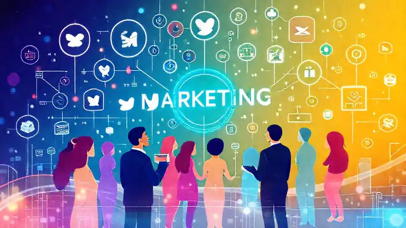 Estrategia digital moderna con colaboración y conexión
