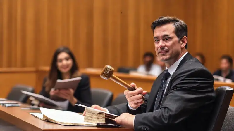 Estudiante estudia en entorno legal profesional