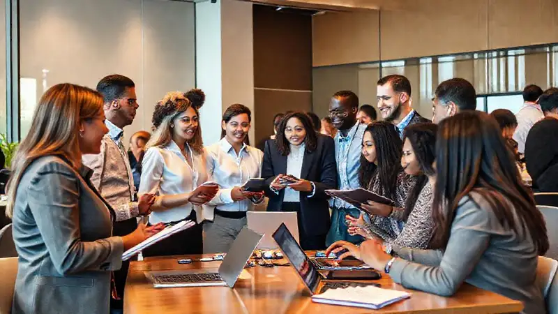 Evento profesional diverso para crecimiento y conexión