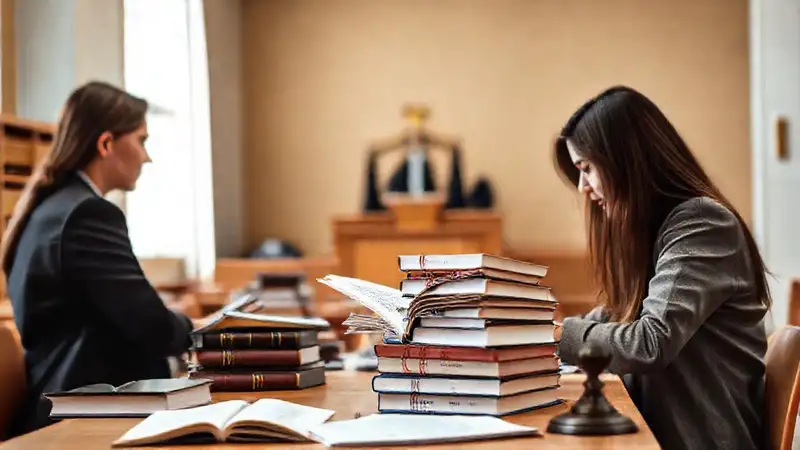 Escritorio organizado con libros y estudiantes