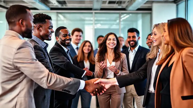 Evento profesional de networking y éxito compartido