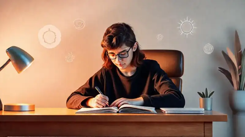 Estudiante en un ambiente tranquilo y motivador