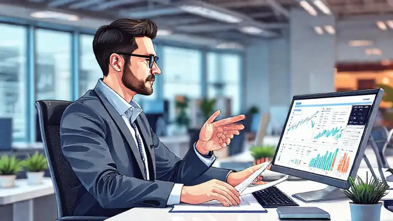 Contador profesional analiza finanzas en oficina moderna