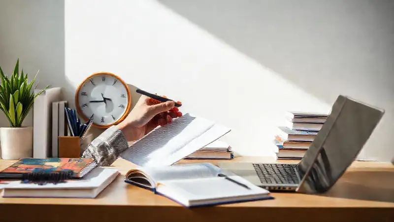 Estudiante organizado en un espacio motivador
