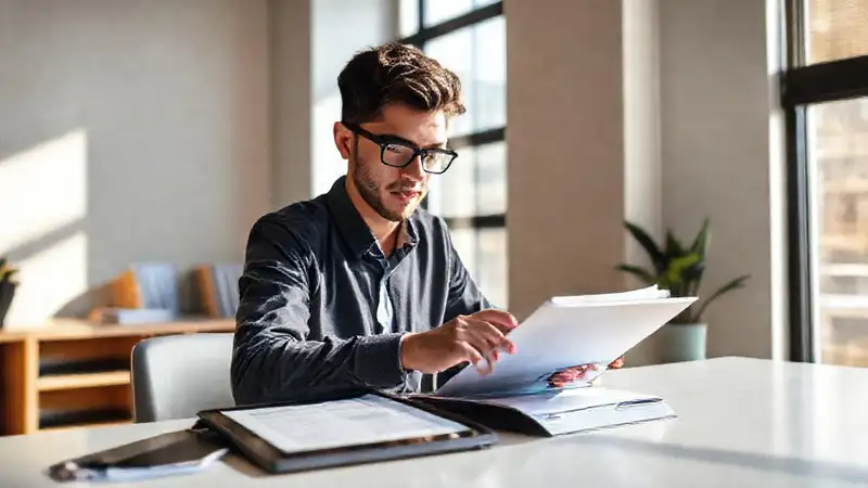Tableta digital con documentos en entorno profesional