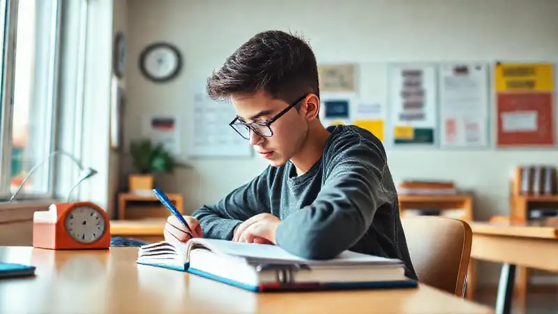 Estudiante motivado en un entorno inspirador