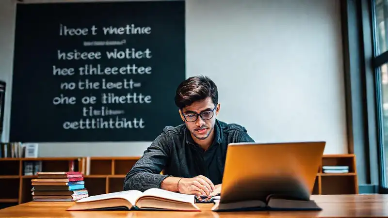 Estudiante estudiando en un entorno motivador