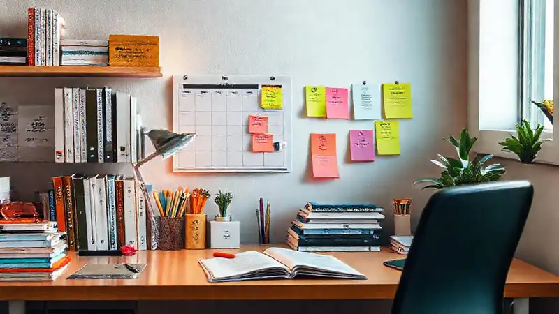 Espacio de estudio ordenado y motivador, moderno